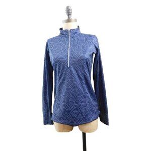 Pebble Beach Size XS Navy Blue White Partial Zip Golf Sporty Top
